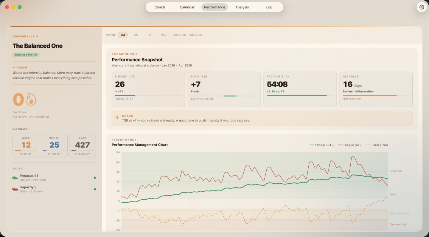 Runnerd Performance Tab